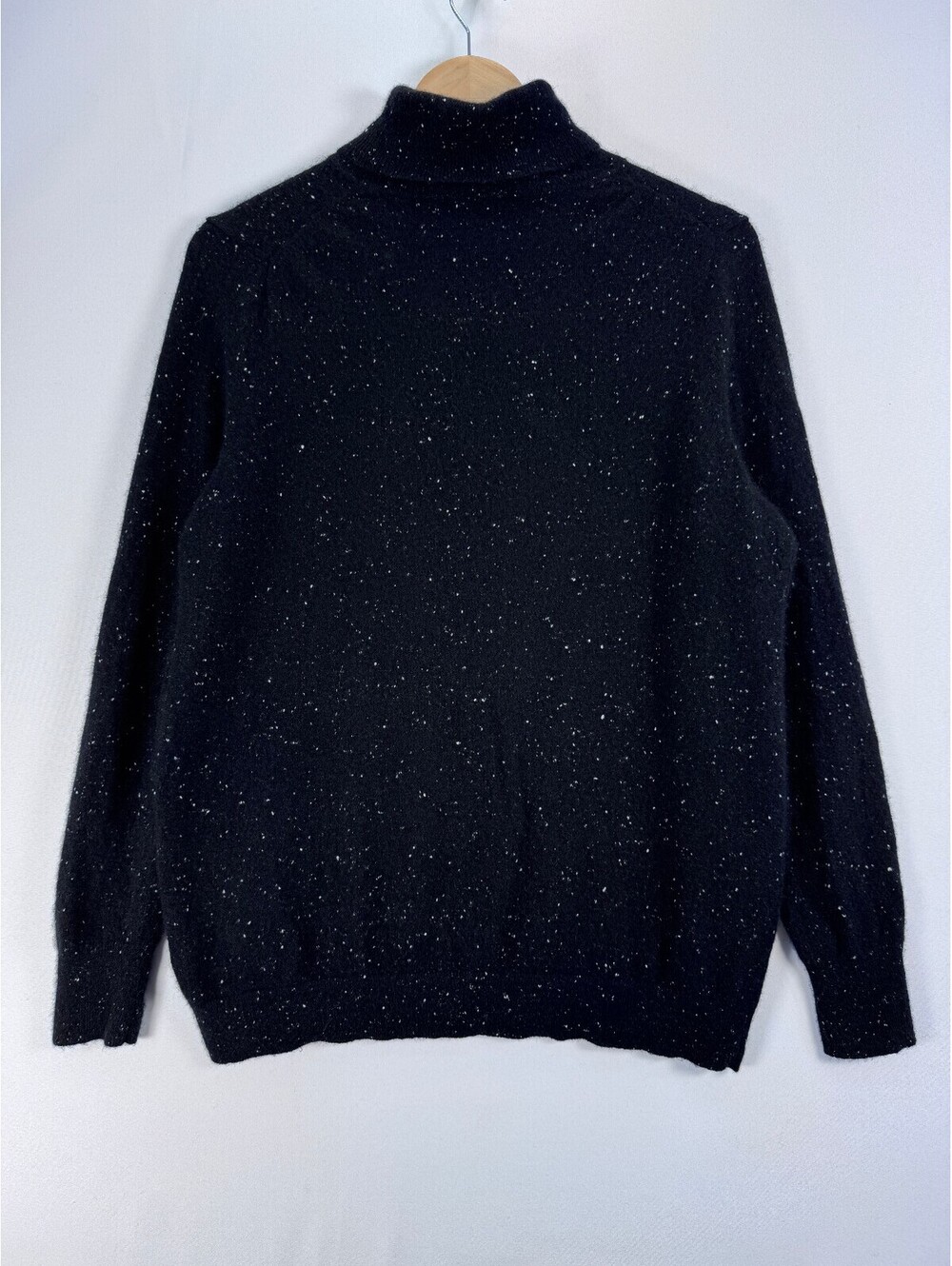 Premium Talbots Donegal Black Speckled Pure Cashmere Turtleneck Sweater Woman 1X - Picture 4 of 7